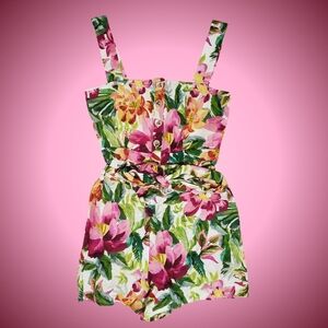 FARM Rio Floral Jumpsuit in Pink and Green